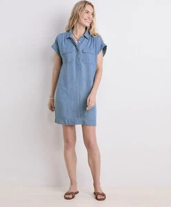 Vineyard Vines Women’s Margo Cambray Shirtdress Short Sleeve Light Blue Size 4 - Picture 1 of 10