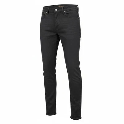 Nudie Jeans Skinny Lin Homme W28/L32 Noir En Enduit Fermeture Éclair Organique - Photo 1/4