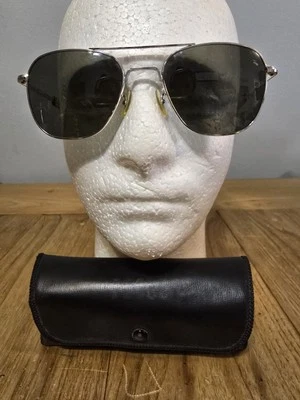 Original 1958 AO American Optical FG-58L 5 1/2 Aviator Style Chrome Sunglasses - Image 1 of 4