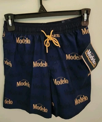 Bañador Modelo Cerveza Para Hombre PEQUEÑO Azul Marino Bolsillos Cordón #10725 Foto 1 de 4