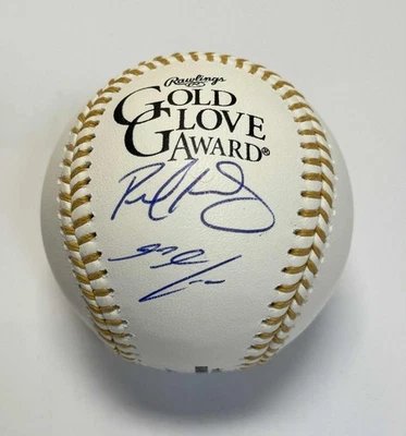 RARE! Paul Goldschmidt & Nolan Arenado DUAL Signed Gold Glove Baseball. JSA - Image 1 of 2