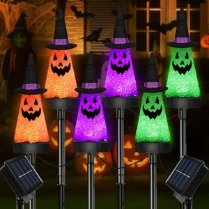 6 Pack Ghost Halloween Solar Decorations Outdoor Pathway Lights, Waterproof S... - Picture 1 of 9
