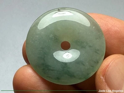 Donut Circle Translúcido Esmeralda Floral Verde Helado Suelto Jadeíta 40ct L084 Foto 1 de 4