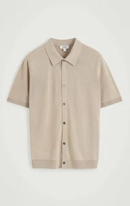 Sobrecamisa de algodón tejida texturizada COS Relaxed Decontracte beige con botones para hombre XS�� - Imagen 1 de 13