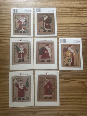 Vintage The Prairie Schooler Santa Cross Stitch Pattern Lot of 7 - Image 1 of 4