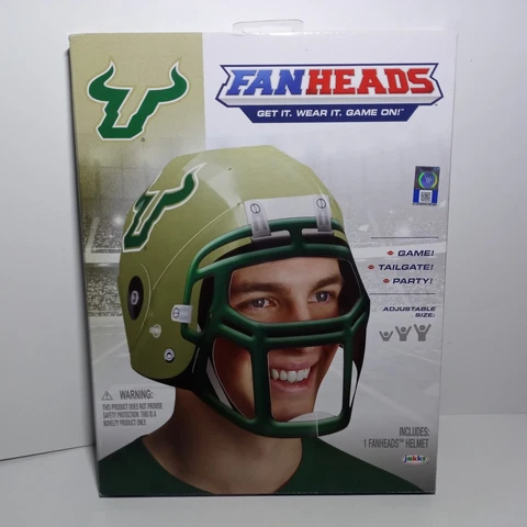 NEW USF SOUTH FLORIDA BULLS FANHEAD HELMET - WEARABLE REPLICA - ADJUSTABLE Cover