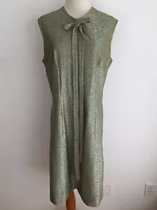 Koret of California Vintage Dress Sage Green Pearlescent Shimmer Fits Size L - Picture 1 of 8