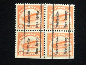 U.S: USED #C1 PRECANCEL WEEHAWKEN NEW JERSEY BLOCK/4 CV $112+ - Picture 1 of 1