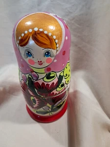 Russische Nestpuppe Matroschka Babuschka 4-teiliges Set rosa handbemalt FloralPON - Bild 1 von 6