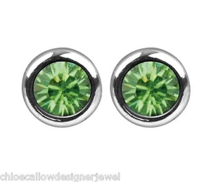 Orecchini orecchini pendenti gemma cristallo peridoto pietra nascita agosto 4 mm + sacchetto regalo - Foto 1 di 2