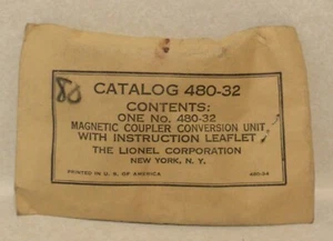 Lionel Postwar No. 480-32 Coupler Conversion Kit - Complete & Factory Sealed - Picture 1 of 2