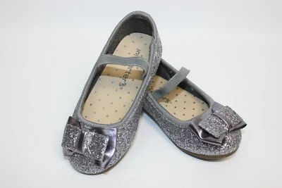 Carter's Niños Niñas Bigbow3 Ballet Plano 5 Niño Pequeño, Gris/Plateado Foto 1 de 4