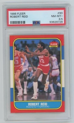 Robert Reid 1986 Fleer Basketball #90 Houston Rockets PSA 8.5 - Image 1 of 2