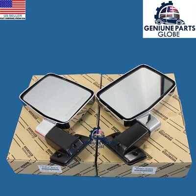 JUEGO DE ESPEJOS RETROVISORES MANUALES DERECHO E IZQUIERDO ORIGINALES TOYOTA 88-90 LAND CRUISER FJ62 Foto 1 de 4