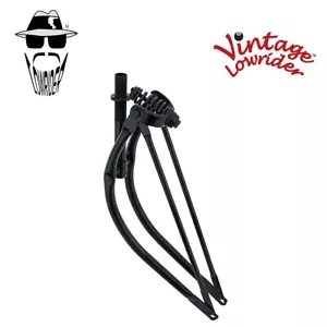 Heavy Duty Steel Plated 1" Threaded Springer 26" Bent Spring Fork 1" Black Bike - Picture 1 of 1