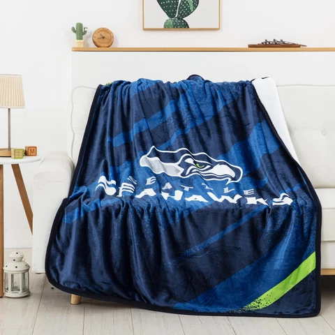 Northwest NFL Seattle Seahawks Velocity Silk Touch Sherpa Throw Blanket, 50"x60" Cover