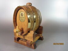 Vintage Salignac Gognac with small barrel Oak Copper Barware Wooden 80's Giftbox