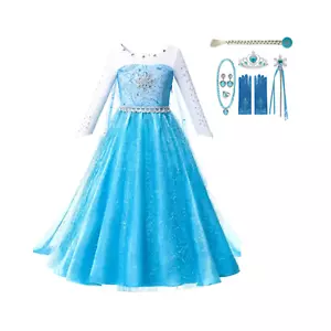 Deluxe Elsa Dress: Perfect for Frozen-Themed Occasions. Christmas Gift - Picture 1 of 10