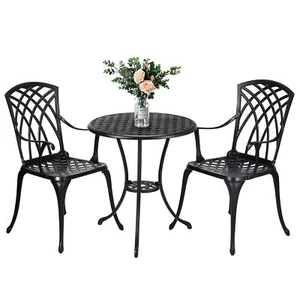 3 Piece Outdoor Bistro Set ,Patio Table and Chairs, Bistro Set ,Furniture Set US - Picture 1 of 6