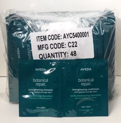 Aveda Botanical Repair Strengthening Shampoo + Conditioner 0.34 oz (48 DUO PACK) - Image 1 of 2