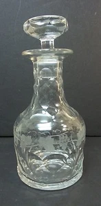 EDINBURGH SCOTLAND CRYSTAL 6.75" CORDIAL DECANTER, ENGRAVED GRAPEVINE PATTERN - Picture 1 of 12