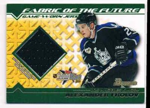 2002-03 BOWMAN YOUNGSTARS FABRIC OF THE FUTURE GAME WORN JERSEYS ALEXANDER