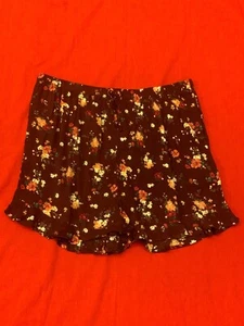 XHILARATION BURGUNDY FLORAL SHORTS: SIZE XXL (NEW WITH TAGS) - Picture 1 of 2
