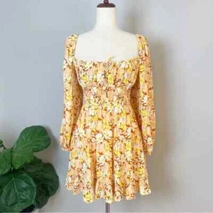 L*SPACE Women Size XS What in Carnation Floral Cassidy Balloon Sleeve Mini Dress - Picture 1 of 11