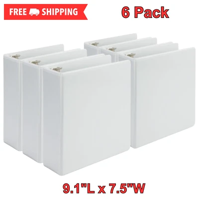 Mini Carpeta Duradera con Anillos Redondos 9.1" x7.5" Capacidad 2 Pulgadas Antiadherente Paquete de 6 Foto 1 de 4