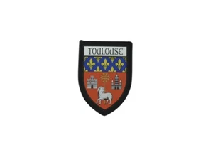 Patch printed embroidery travel souvenir shield crest city france flag toulouse - Picture 1 of 1