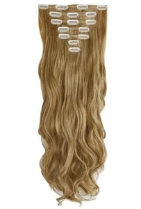 24 Inch Clip in Hair Extensions 7Pcs with 16 Clips Curly Full Head Volume - Picture 1 of 4