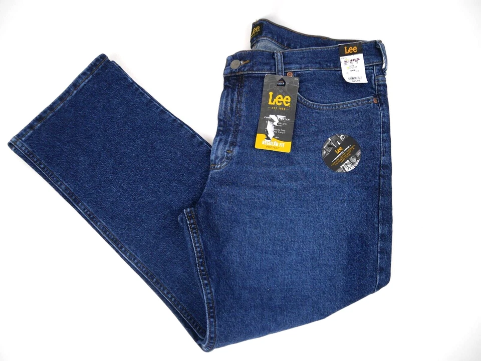 Lee Jeans Mens 36x32 Infinite Regular Fit Bootcut Comfort Stretch Dark Blue