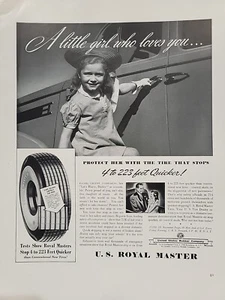 1939 U.S. Royal Master Tires Fortune Magazine Print Advertising Little Girl - Picture 1 of 2