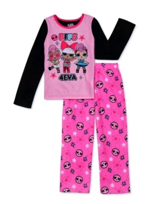 Girls Sizes 6 & 8 LOL Surprise FLEECE Pajamas Long Sleeve Shirt & Pants 2-PC NWT - Image 1 of 2