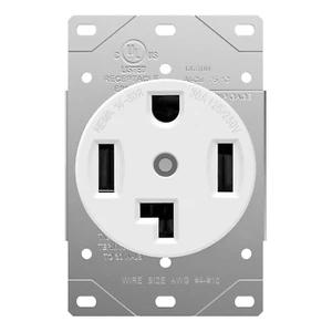 30 Amp Electrical Dryer Outlet | NEMA 14-30R, Outdoor/Indoor, Flush Mount Recept - Picture 1 of 7
