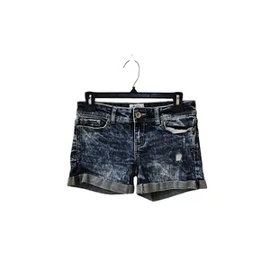 Aeropostale Acid Wash Cuffed Midi Jean Shorts Size 00 Low Rise - Picture 1 of 7