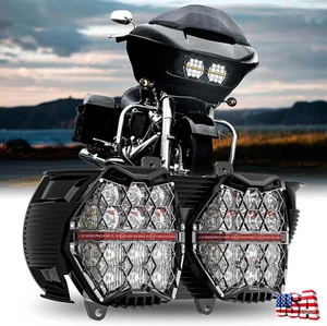 Upgrade Dual LED Halo Headlight Projector For Road Glide Special FLTRXS 2015-24 - Bild 1 von 14