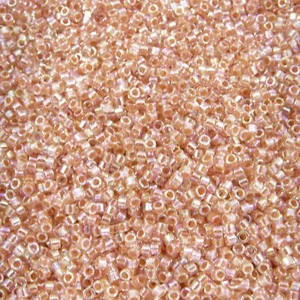 DB0054 11/0 Miyuki Dark Peach Lined Crystal AB Delica Seed Beads 5 Grams - Picture 1 of 2