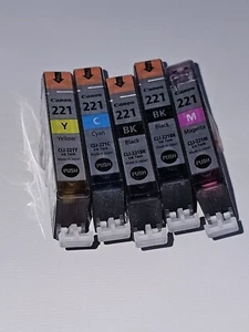 Canon CLI221 ChromaLife 100 Ink Cartridges 5 Pack Genuine New Sealed - Picture 1 of 3