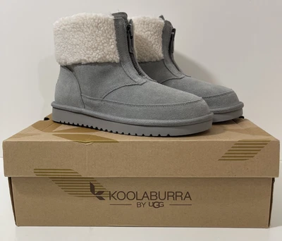 Koolaburra by Ugg Lytta Mini Boots Suede Faux Fur Lined Gray 7 - Image 1 of 4