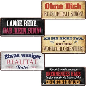 Blechschilder lustige Sprüche Schilder Deko Wandschilder 28x12cm   Geburtstag - Bild 1 von 6