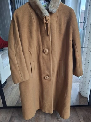 Vintage Wood Coat Mustard 12/14 - Image 1 of 4