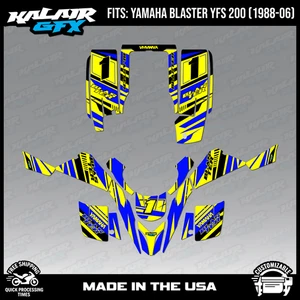 Graphics Kit for Yamaha Blaster YFS200 (1988-2002) Razor Series - Yellow 16 Mil - Picture 1 of 4