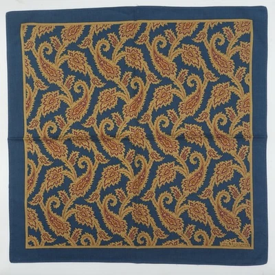 HK104-Polo Ralph Laurent Pañuelo Azul Marino Paisley Algodón 20"x20" Foto 1 de 4