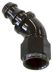 Aeroflow AF512-12BLK -12AN 45 Deg Full Flow Push Loblack Full Flow Push Lock - Picture 1 of 4