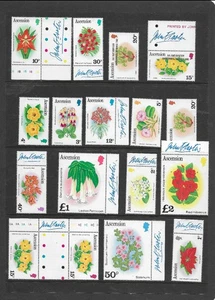 QE2 1981 ASCENSION SG282A-296A FLORAL STAMPS + CONTROLS, SIGNED BY THE ARTIST - Bild 1 von 3