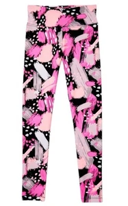 Justice Girls Leggings Pink 10 Full Length Elastic Waist Paint Splatter Design - Picture 1 of 10
