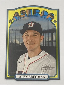 Alex Bregman 2021 Topps Heritage Baseball #72DC-11 Black Border Die Cut Mini  - Picture 1 of 5