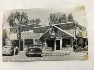 Postcard RPPC, RUSTIC ART CAFE AND CURIO SHOP, RESTAURANT, DUBOIS, WY WYOMING - Picture 1 of 2