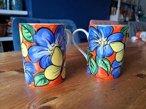 2x Queens Red Floral "Espania" Fine Bone China Mugs - Picture 1 of 5